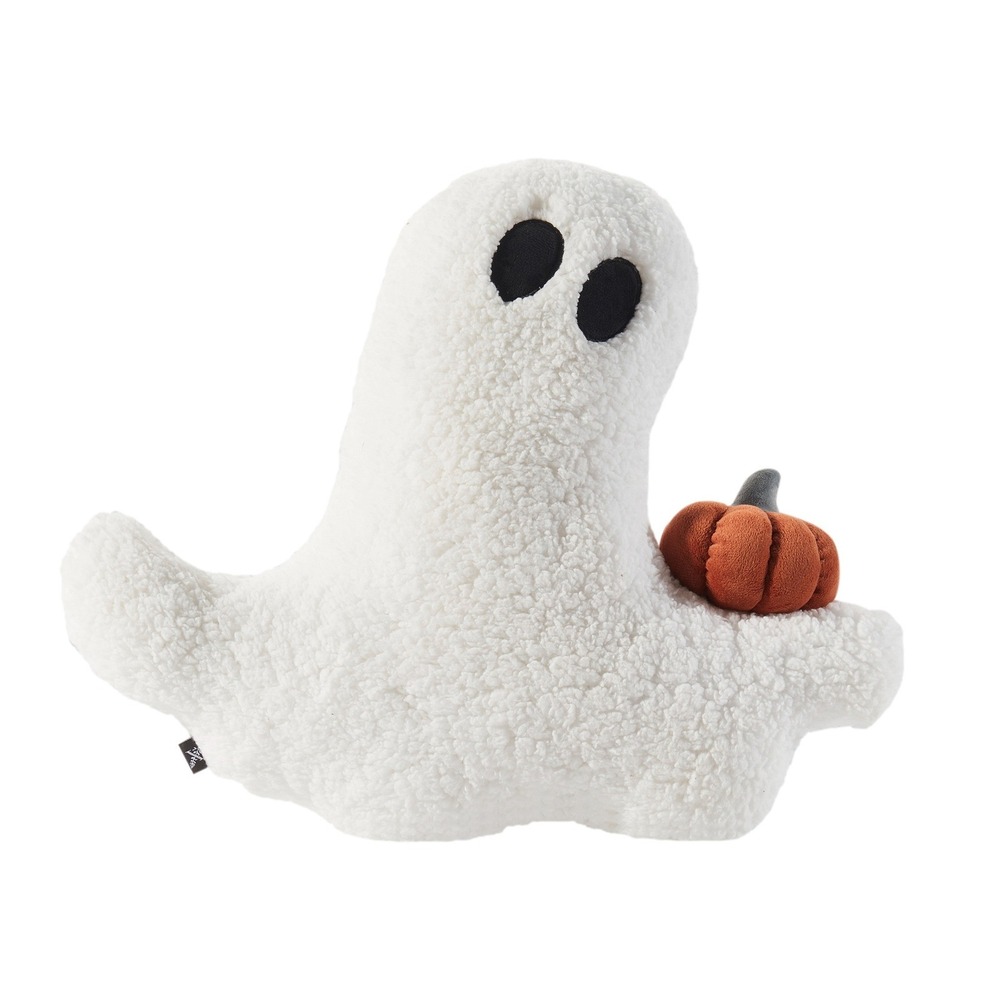 My Texas House Ghost with Pumpkin Shaped Pillow, White - Halloween